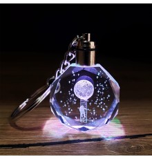 Merdiven Ay Tasarımlı Işıklı Kristal Anahtarlık