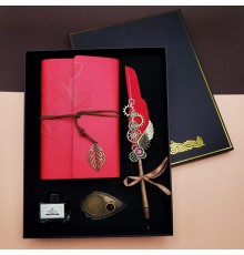 Defterli Divit Kalem Seti Kırmızı