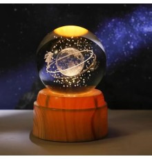 Satürnlü Kız Tasarımlı Dönen Cam Küre