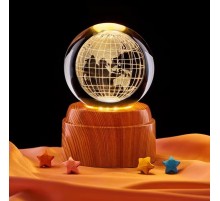 Dünya Tasarımlı Usbli Dönen Cam Küre