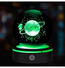 Renk Değiştiren Satürnlü Kız Dönen Cam Küre