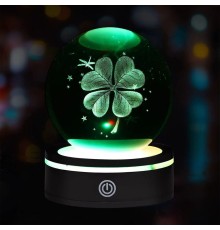 Usb li Dönen Yonca Cam Küre