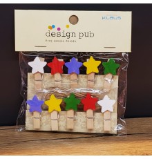 Yıldız Tasarımlı Mini Fotoğraf Mandalları