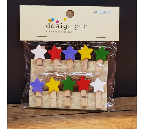 Yıldız Tasarımlı Mini Fotoğraf Mandalları