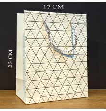 Beyaz Desenli Küçük Boy Hediye Çantası