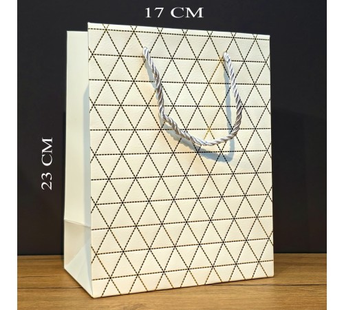 Beyaz Desenli Küçük Boy Hediye Çantası