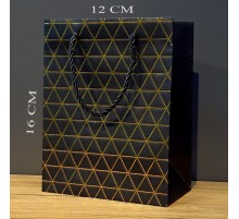 Mini Boy Siyah Gold Yaldızlı Karton Çanta