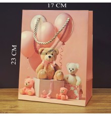 Sevimli Ayıcık Tasarımlı Küçük Boy Hediye Çantası