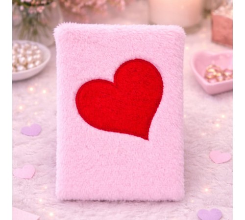 Kalpli Pembe Peluş Defter