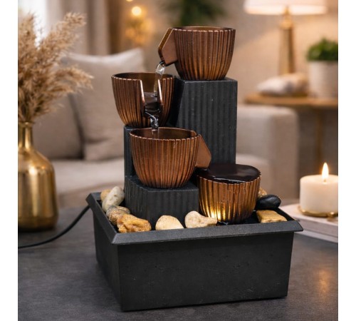 Led Işıklı Dekoratif Su Şelalesi