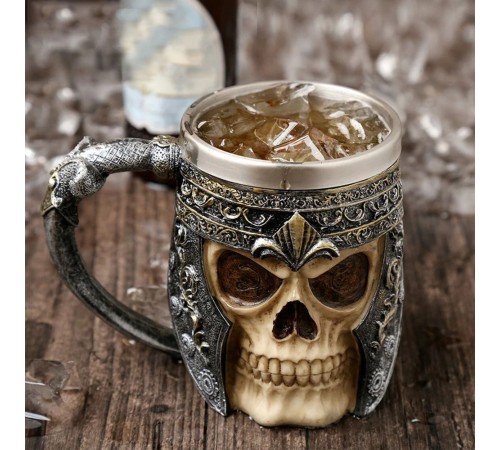 3D Tasarımlı Kurukafa Kupa Bardak