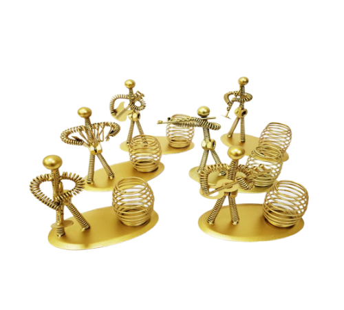 Dekoratif Sari Metal Adam Müzisyen Kalemlik