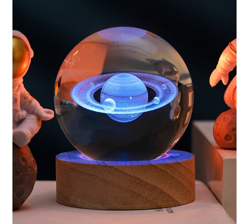 Renk Değiştiren Satürn Gezegen Cam Küre