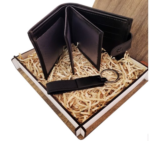Cüzdan Anahtarlık Ahşap Kutulu Set