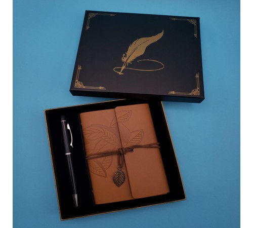 Taba Deri Defter ve Kalem Set
