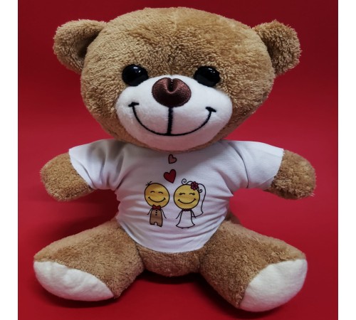 Gelin Damat Tasarım Tişörtlü Sevimli Ayıcık