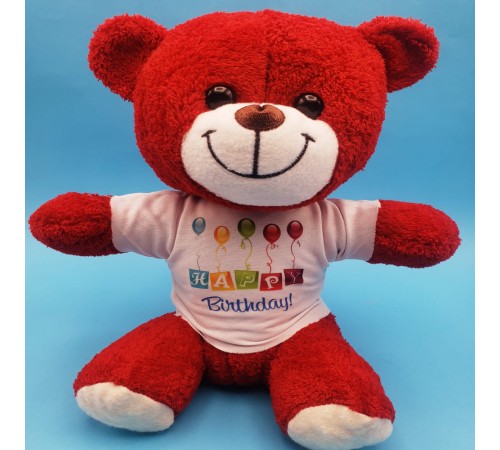 Happy Birthday Peluş Kırmızı Ayı