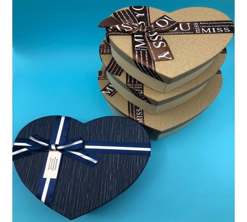 3'lü Hediyelik Kalp Kutu
