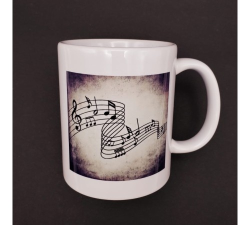 Müzik Notaları Tasarımlı Kupa Bardak