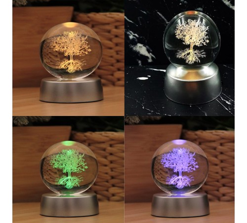 Hayat Ağaçı Tasarımlı Cam Küre