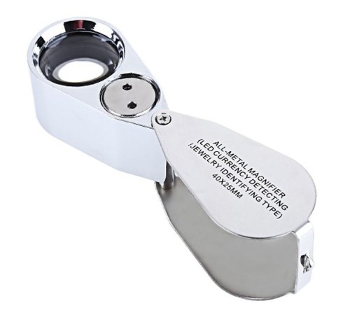Kontrol Için Özel Kutulu Metal Işıklı Lup 40X25