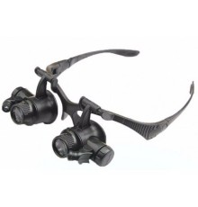 Gözlük Modeli 10X 15X 20X 25X Lens 2 Led Işıklı Büyüteç 9892G