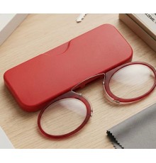 Burun Üstü Mini Sapsız 1.5x Gözlük Büyüteç - Kırmızı