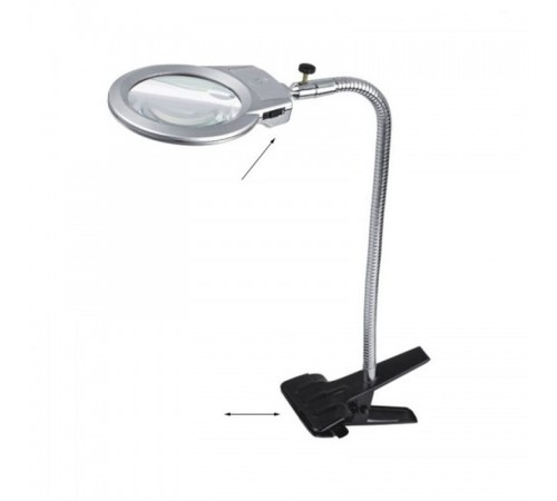 2.5X90 Mm 5X24 Mm Büyüteç Mandallı Metal Hortumlu Masa Üstü Büyüteç