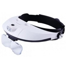 5 Mercekli Çok Fonksiyonlu Başlık Tip Işıklı Büyüteç Mg-81001-G