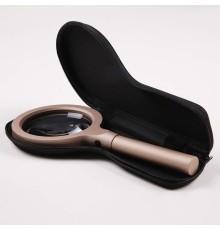 12 Led Işıklı 10X Büyüteç Yaşlılar Ve Çocuklar Için Okuma Saplı Metal Büyüteç 8013