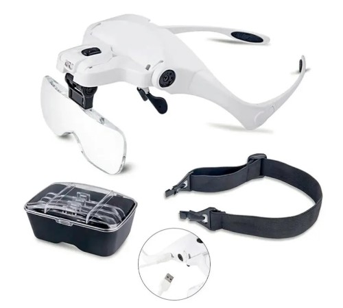 Şarjlı Gözlük Büyüteç Çalışma Büyüteci 5 Lensli 9892B2C