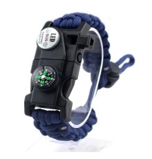 Pusula,Fenerli Yüksek Desibel Düdüklü Hayatta Kalma Kamp Bilekliği - MAVİ