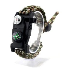 Pusula,Fenerli Yüksek Desibel Düdüklü Hayatta Kalma Kamp Bilekliği - AÇIK YEŞİL