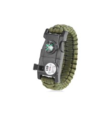 Pusula,Fenerli Yüksek Desibel Düdüklü Hayatta Kalma Kamp Bilekliği - HAKİ