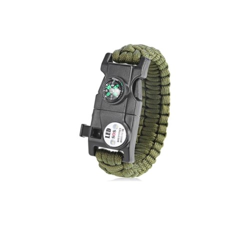 Pusula,Fenerli Yüksek Desibel Düdüklü Hayatta Kalma Kamp Bilekliği - HAKİ
