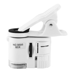 60X Mini Cep Telefonu Için Mandallı Mikroskop Uv Ledli Büyüteç Model AL2431