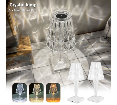 Polizei P-2000 Kristal Elmas Masa Gece Lambası 16 Renk Bluetooth Hoparlör