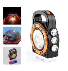 Dış Mekan Solar Şarj Işığı Çok Fonksiyonlu Projektör Hazine Güçlü Işık El Feneri P-6678C