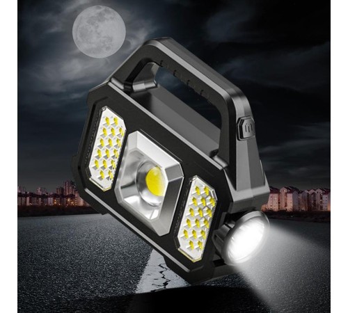 Solar Powerbanklı Şarjlı Taşınabilir Güçlü Fener P-880A