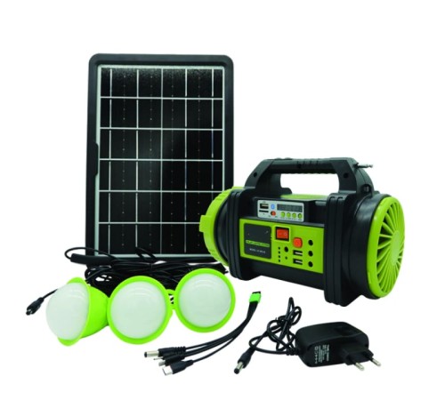 Şarjlı 30 W Solar Şarjlı Ev Aydınlatma Seti Radyo Ve Fan Powebank WS-5683
