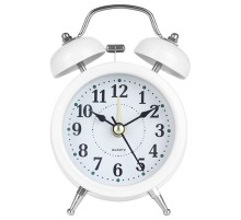 Metal Işıklı Masa Üstü Çalar Saat Beyaz