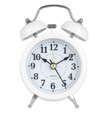 Metal Işıklı Masa Üstü Çalar Saat Beyaz