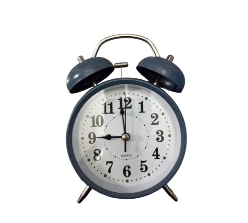 Metal Işıklı Masa Üstü Çalar Saat Gri