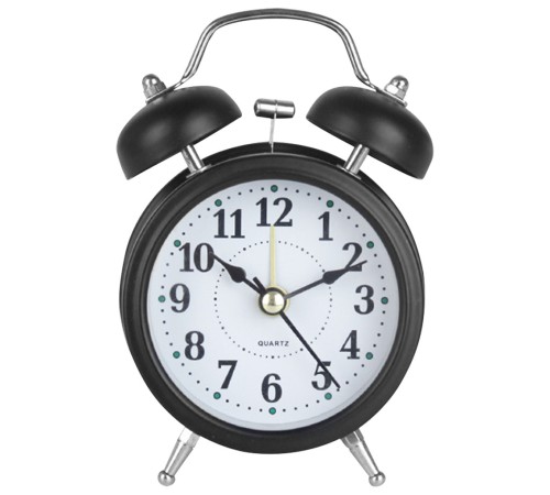 Metal Işıklı Masa Üstü Çalar Saat Siyah