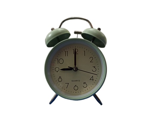 Metal Işıklı Masa Üstü Çalar Saat Su Yeşili