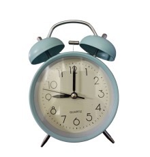 Metal Işıklı Masa Üstü Çalar Saat Turkuaz