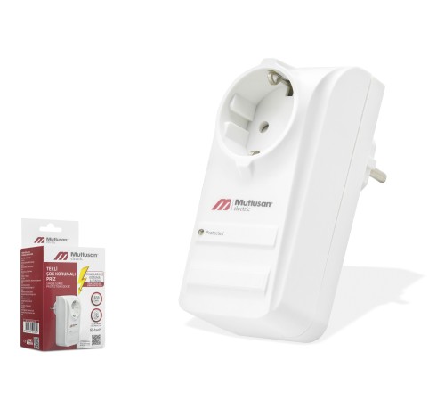 Şok Korumalı Tekli Priz - Beyaz