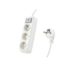 Anahtarlı Topraklı Uzatma Kablosu 3X Priz 2 M - Beyaz 9230202
