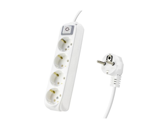 Topraklı Uzatma Kablosu 4 Priz 2 M - Beyaz 9240202