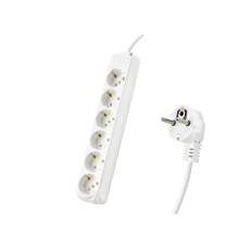 Topraklı Uzatma Kablosu 6 Priz 3 M - Beyaz 9260103